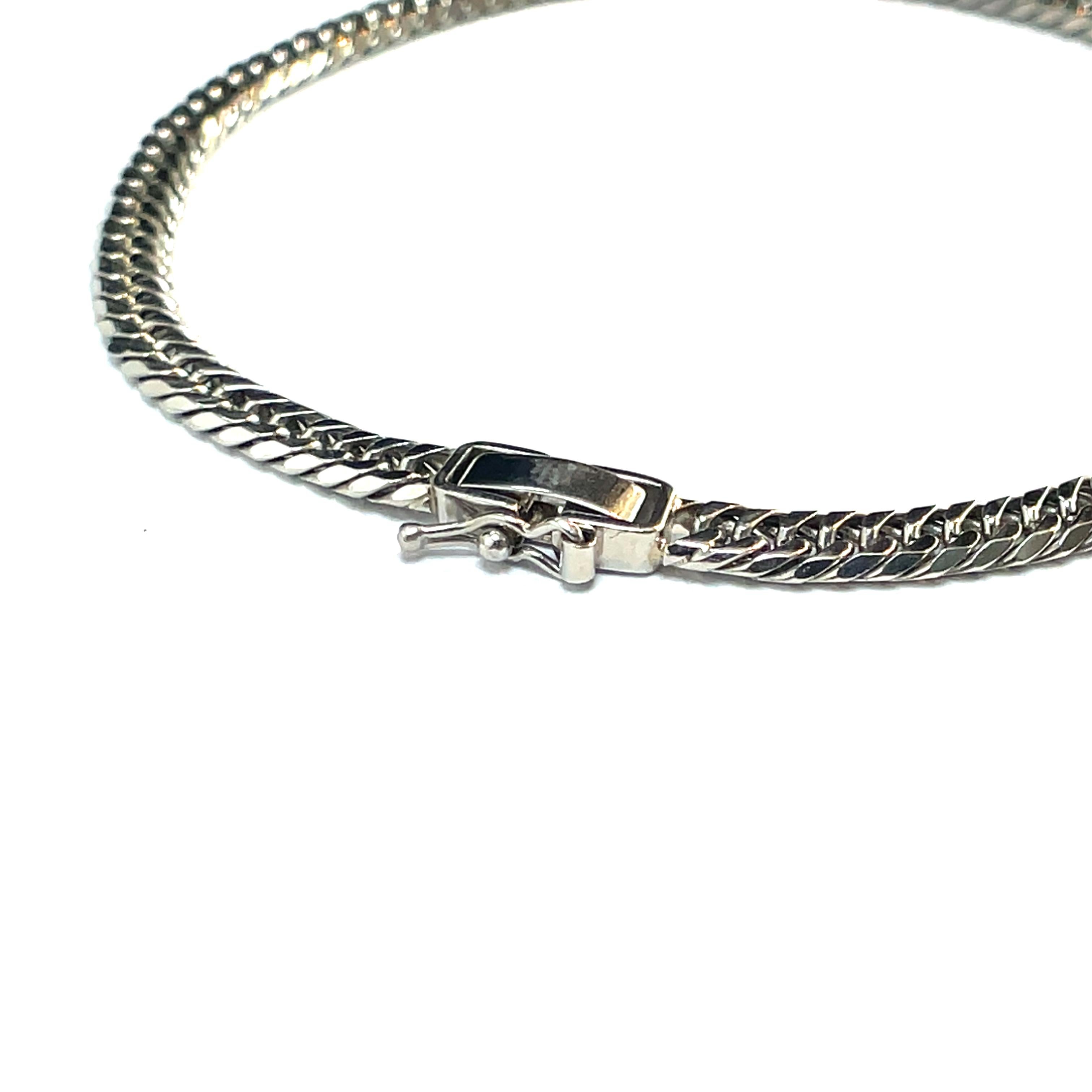 Platinum Cuban Link Bracelet In Excellent Condition For Sale In New York, NY