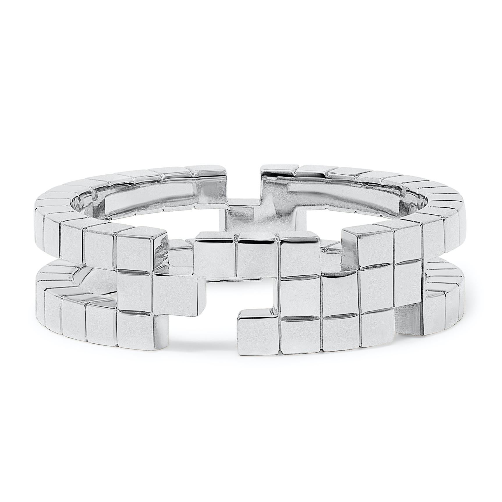 For Sale:  Platinum Cubism Tetris Blocks Puzzles Kiki Ring 2
