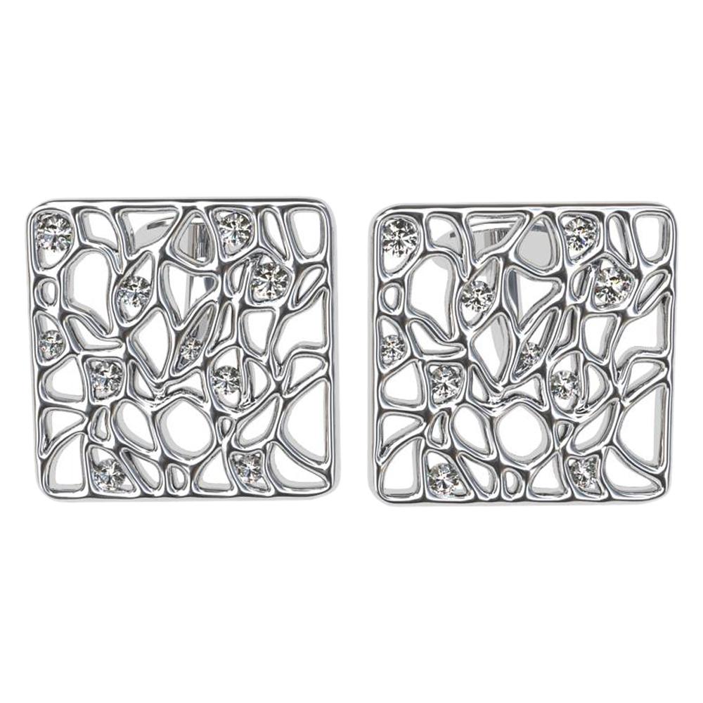 Boutons de manchette en platine avec diamants GIA