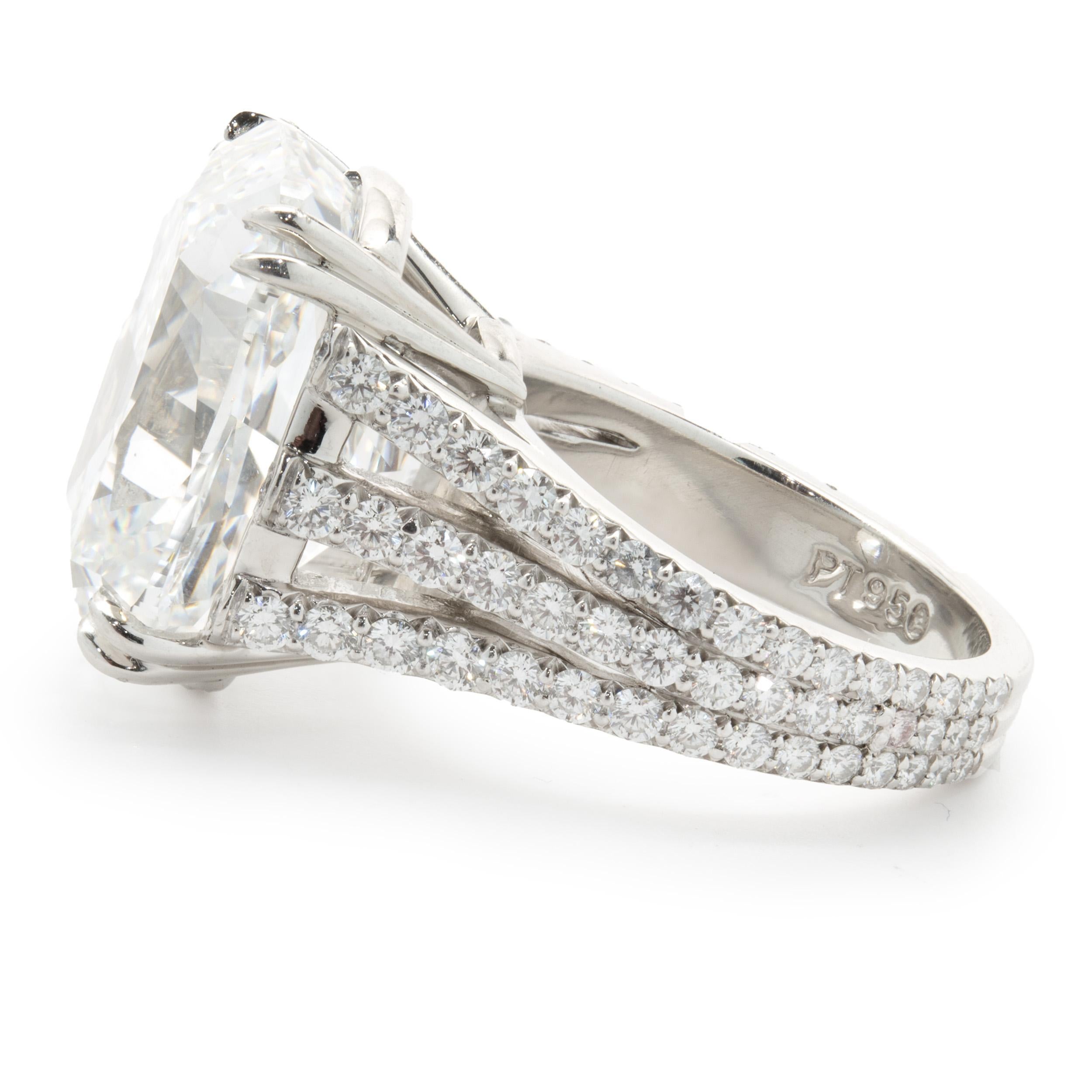 Women's Platinum Cushion Cut Diamond Engagement Ring