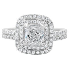 Used Platinum Cushion Cut Diamond Engagement Ring