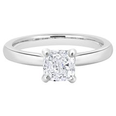 Platin Verlobungsring mit Diamant im Kissenschliff