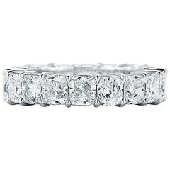 Platin Cushion Cut Diamant Eternity Band 6,96 Karat