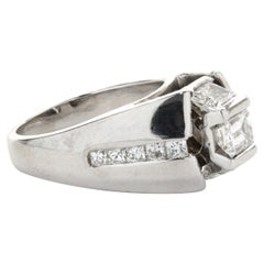 Platinum Custom Designed Emerald Cut Diamond Engagement Ring
