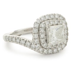 Platin Individuell gestalteter Diamant-Verlobungsring mit Prinzessinnenschliff