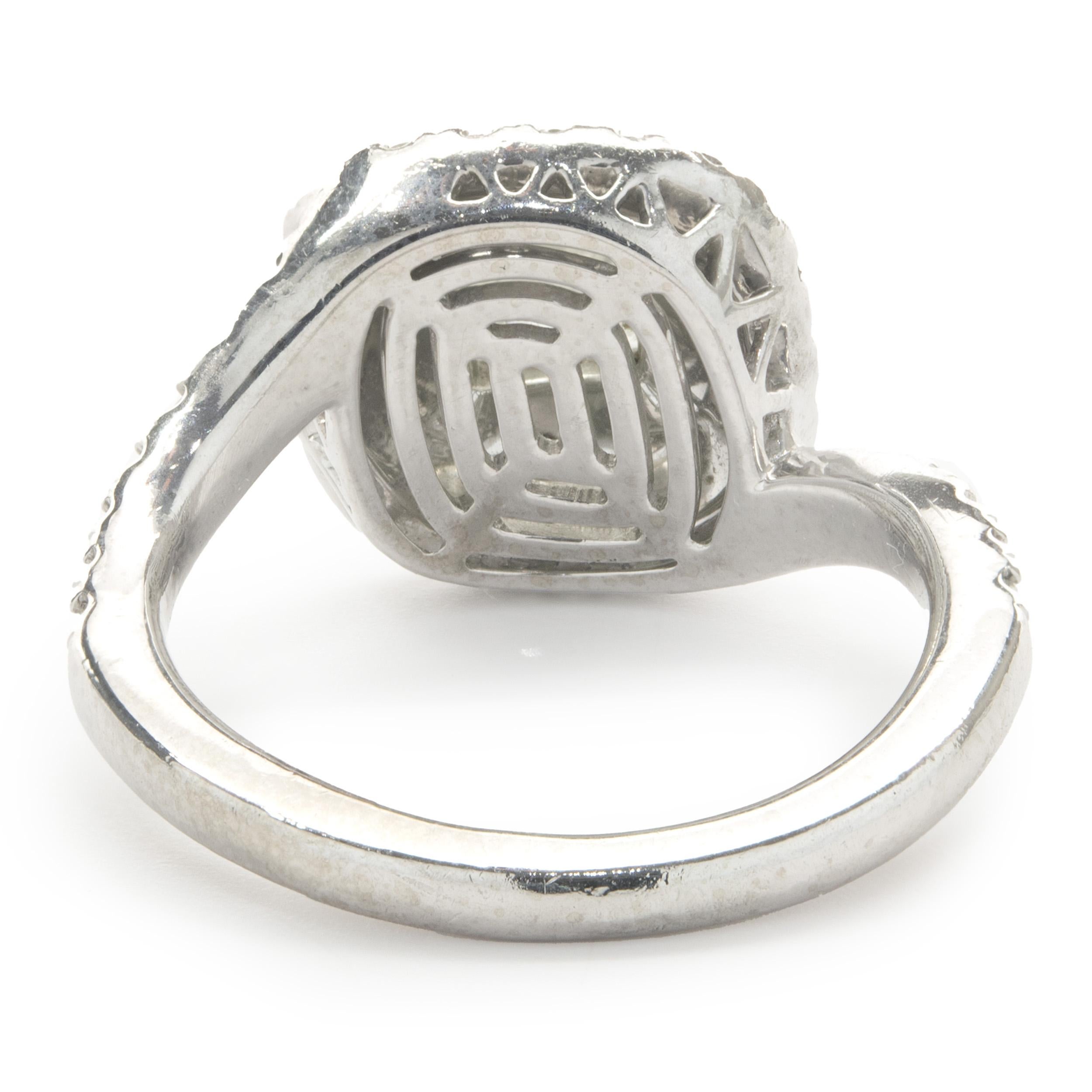 Women's Platinum Custom Designed Princess Cut Diamond Engagement Ring For Sale
