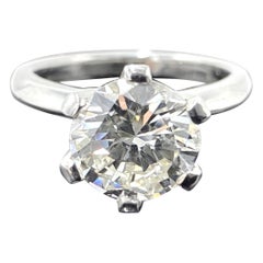 Anello di fidanzamento solitario con diamante naturale fatto a mano in PLATINO - 1,29 carati