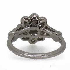 Platinum Daisy Brilliant Cut Diamond Art Deco Style Cluster Ring