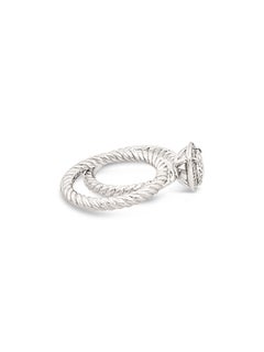Platinum David Yurman 1.27 Carat Diamond Halo Engagement Ring Band