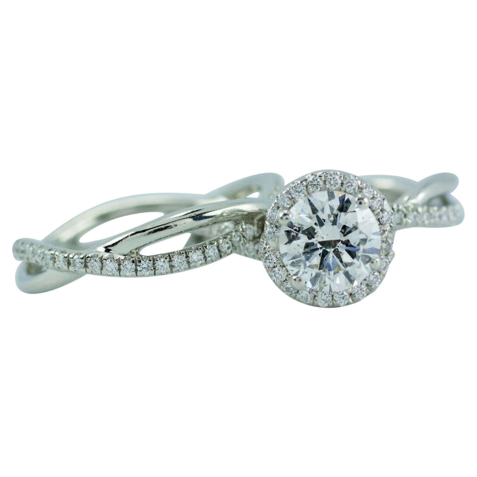 Platinum David Yurman Lanai GIA Round White Diamond Wedding Set Ring