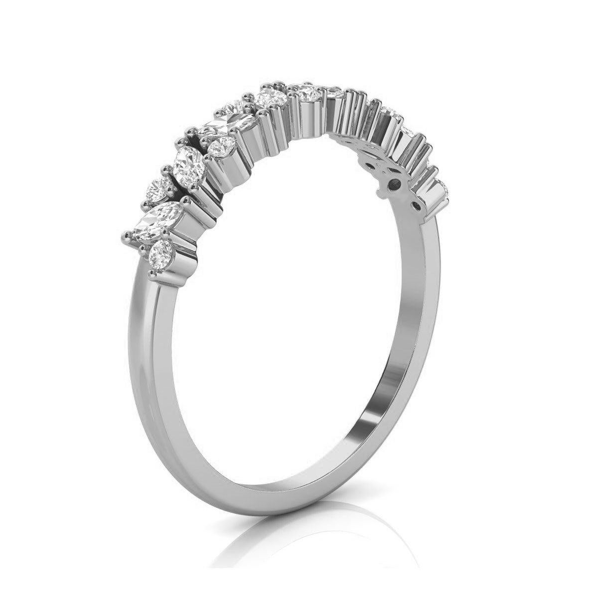 For Sale:  Platinum Delicate Nianna Marquise & Round Diamond Ring '1/3 Ct. tw' 2