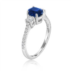 Platinum Delicate Oval Sapphire and Diamond Ring 'Center- 1.21 Carat'