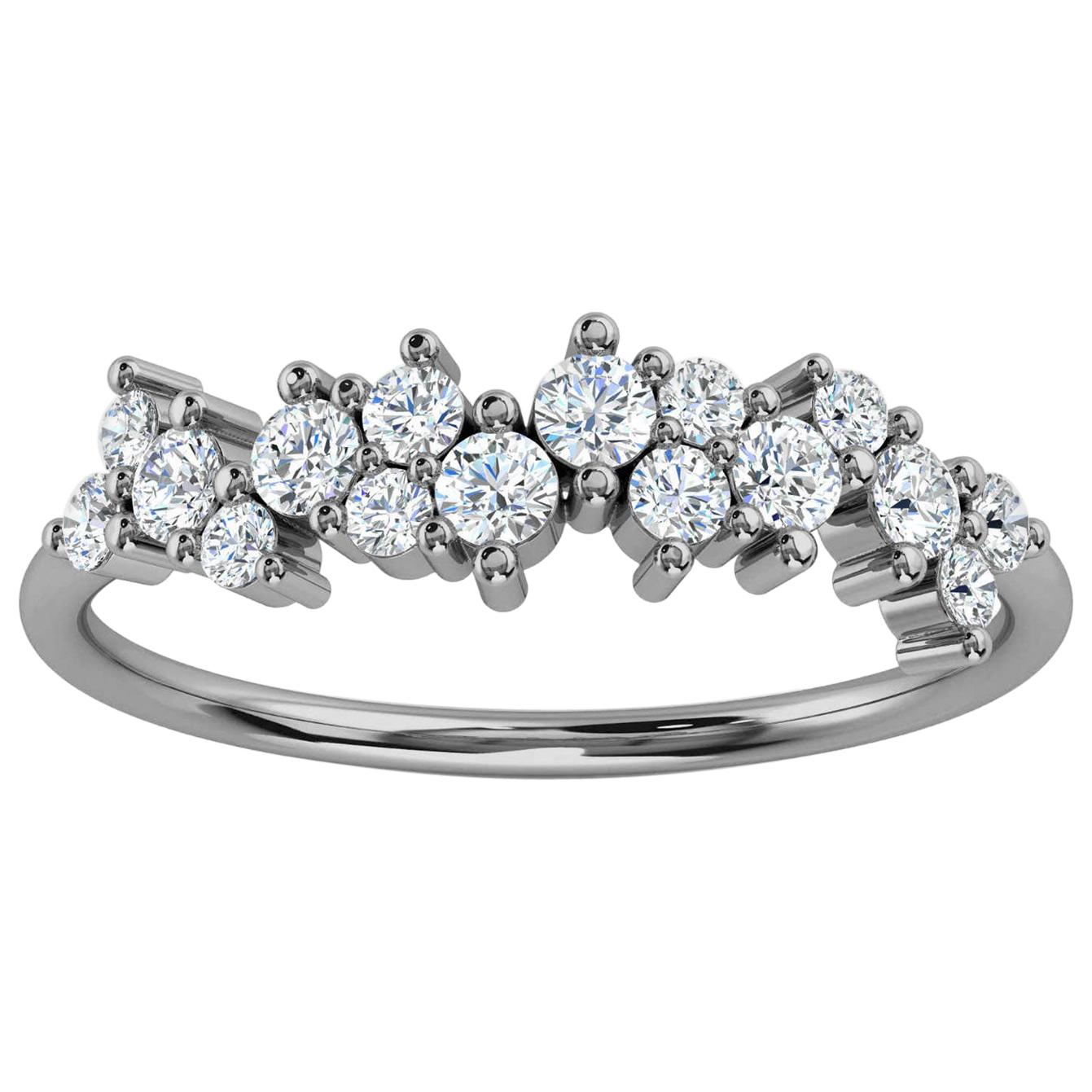 Platinum Dganit Petite Scattered Organic Design Diamond Ring '1/3 Ct. tw'