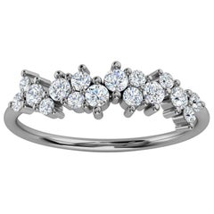 Platinum Dganit Petite Scattered Organic Design Diamond Ring '1/3 Ct. tw'