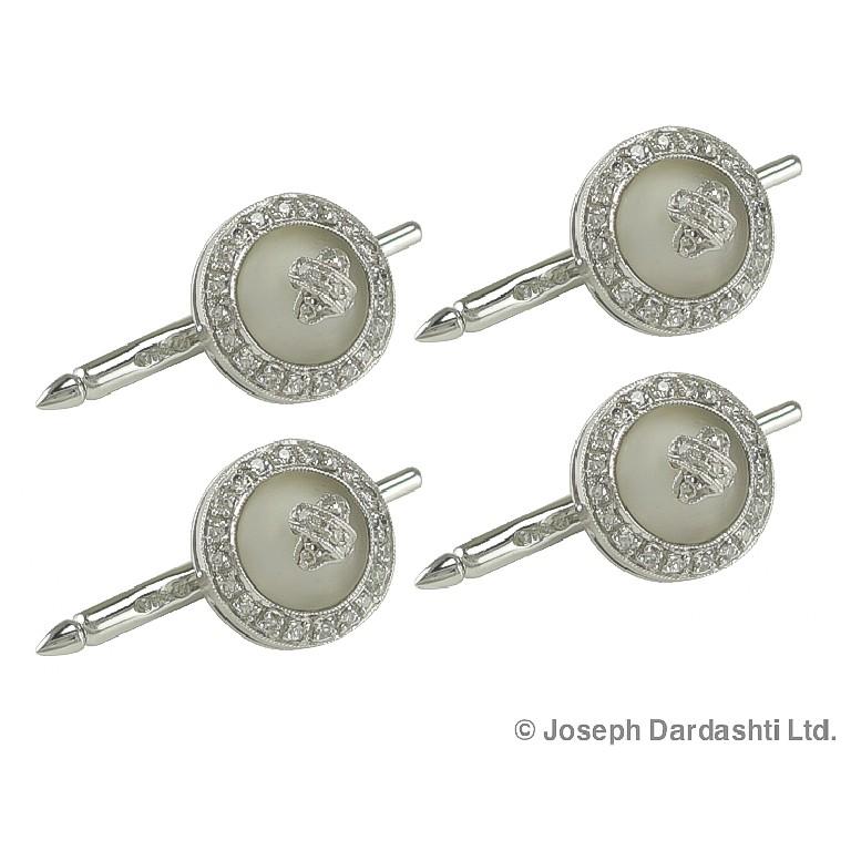 Cufflinks set in platinum that features a 0.63 carats of diamond accented by frosted crystal.

Sophia D by Joseph Dardashti LTD has been known worldwide for 35 years and are inspired by classic Art Deco design that merges with modern manufacturing