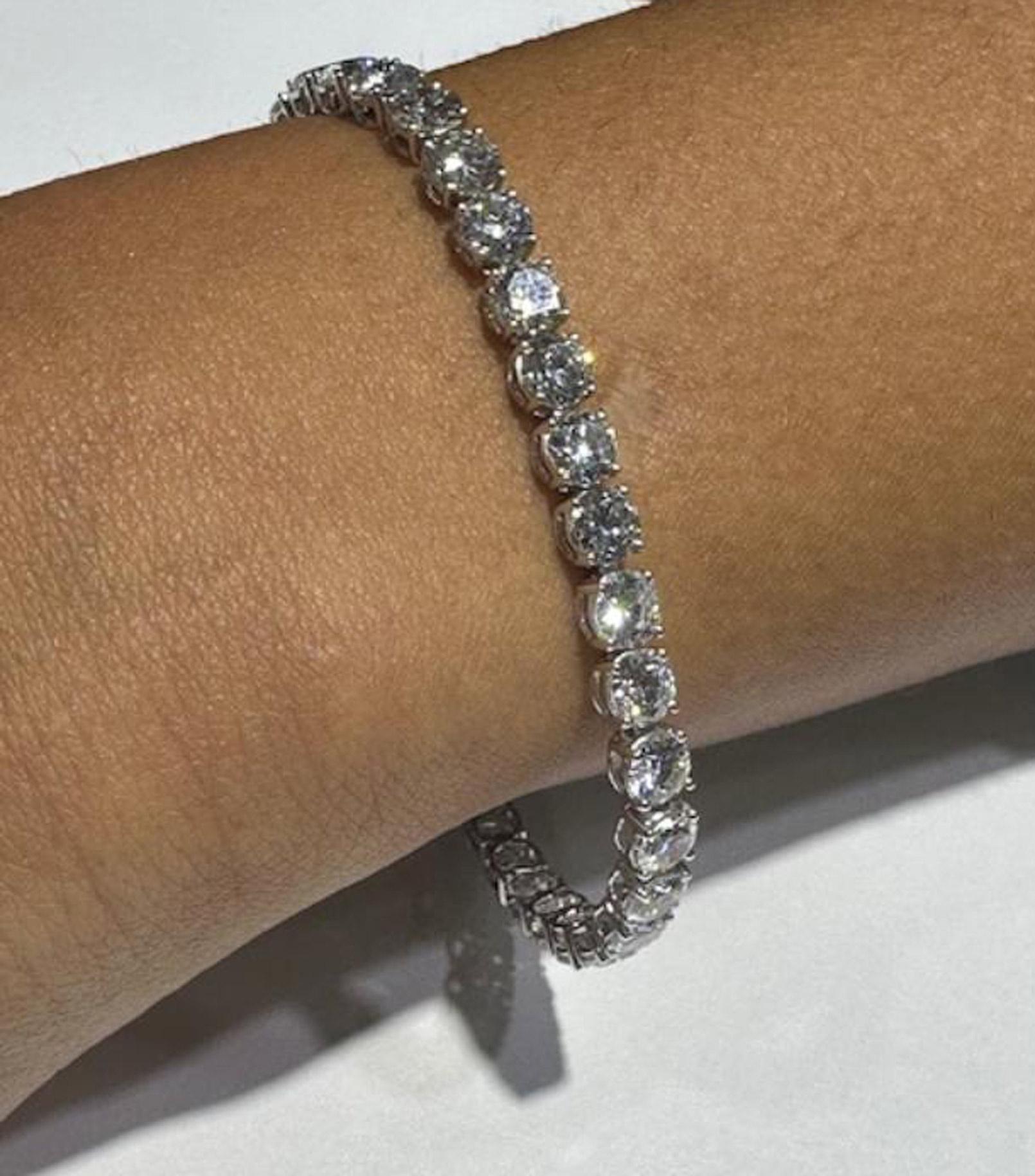 Pulsera Tenis Platino Diamante 12.84 Cts en venta 1
