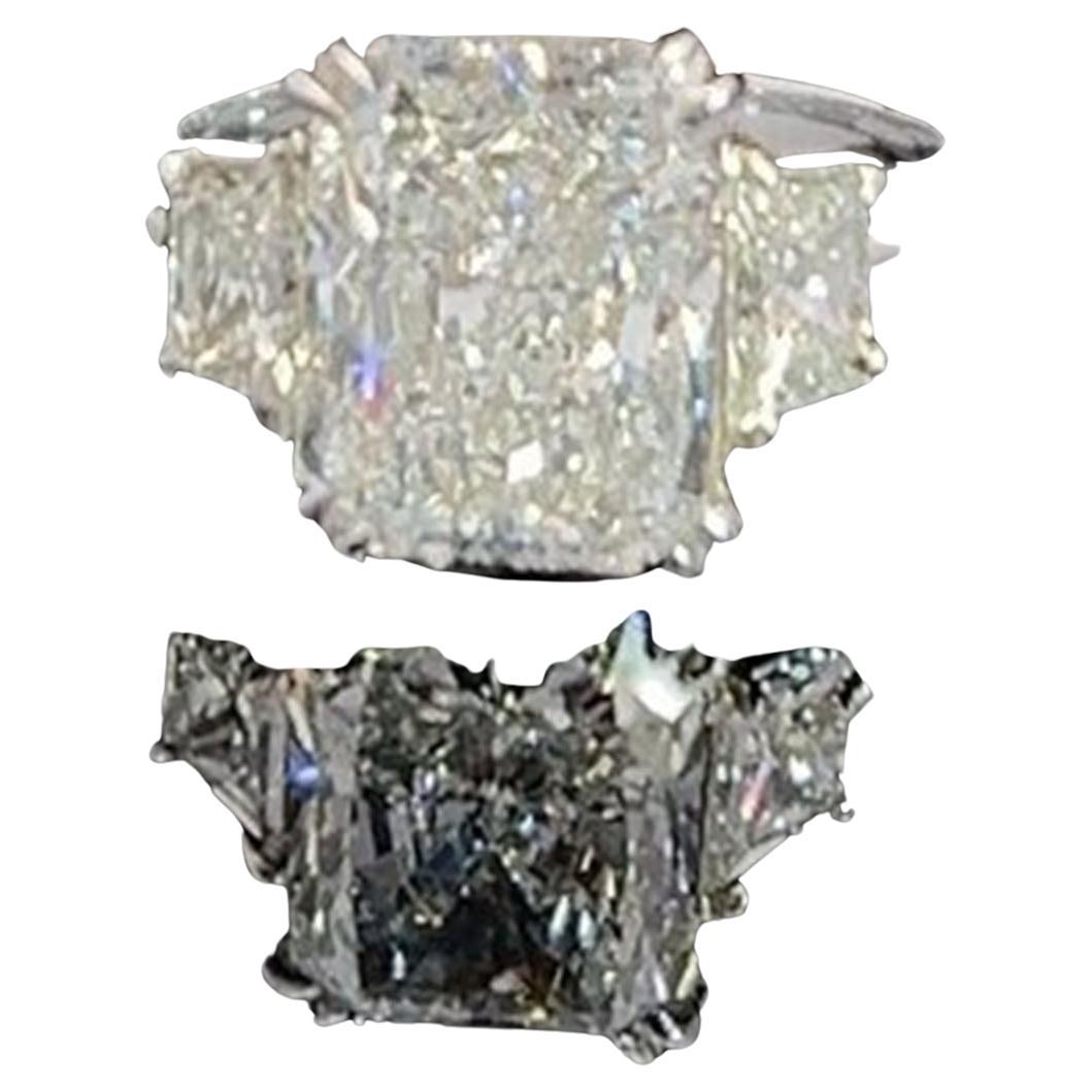 En venta: Anillo Radiante Platino Diamante Oro Blanco 18K