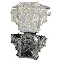 Platinum Diamond 18K White Gold Trapezoid Ring