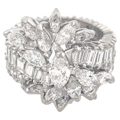 Platinum Diamond 4.70ct Ring & Fitted band 0.50ct