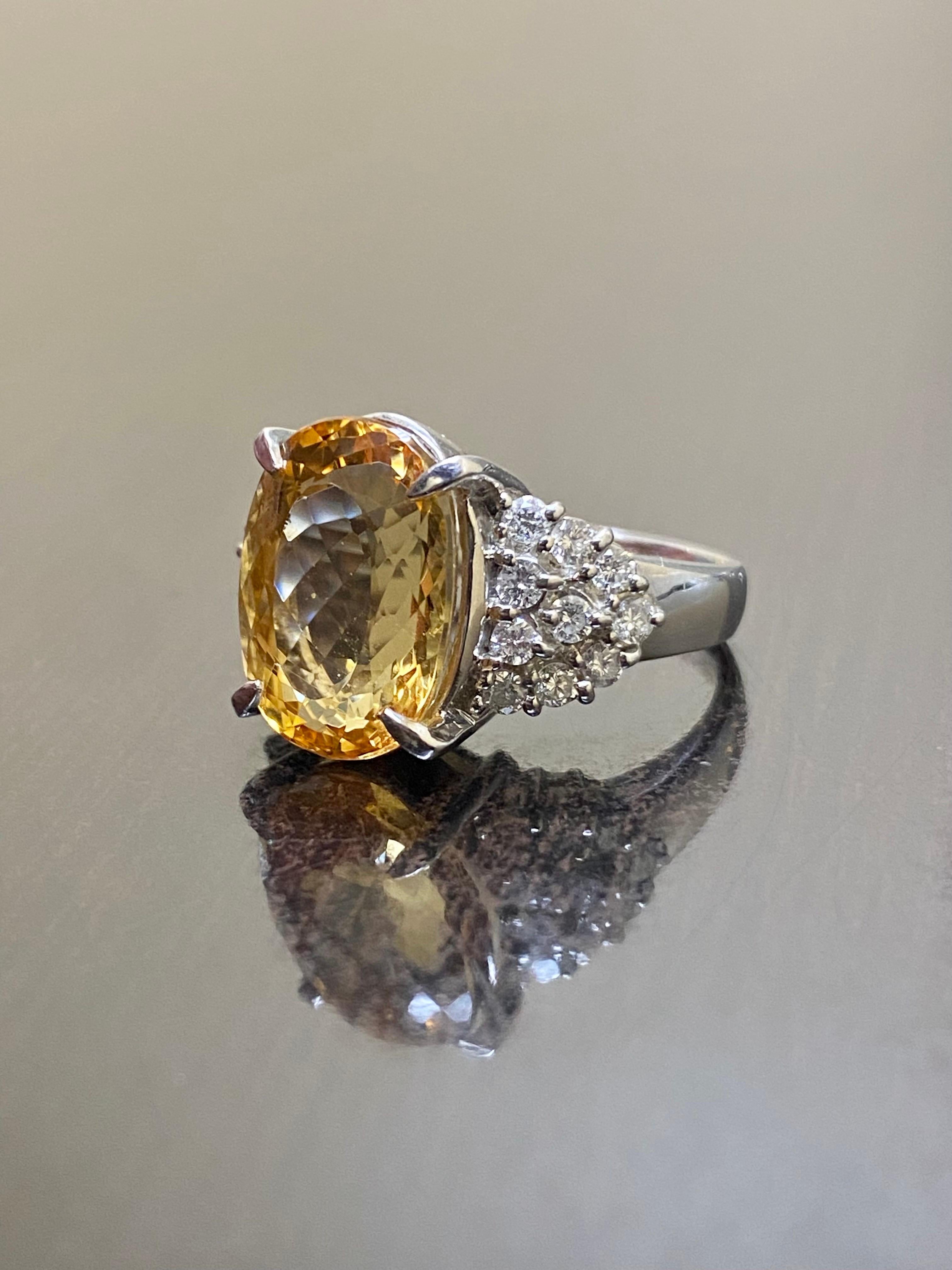 Women's Platinum Diamond 8.88 Carat Imperial Topaz Engagement Ring For Sale