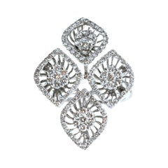 Platinum & Diamond Abstract Ring 1.35tcw 6.6g