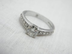 Platinum Diamond Accented Solitaire Engagement Ring 950 Purity 1cttw