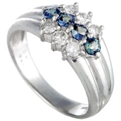 Platinum Diamond and Alexandrite Ring