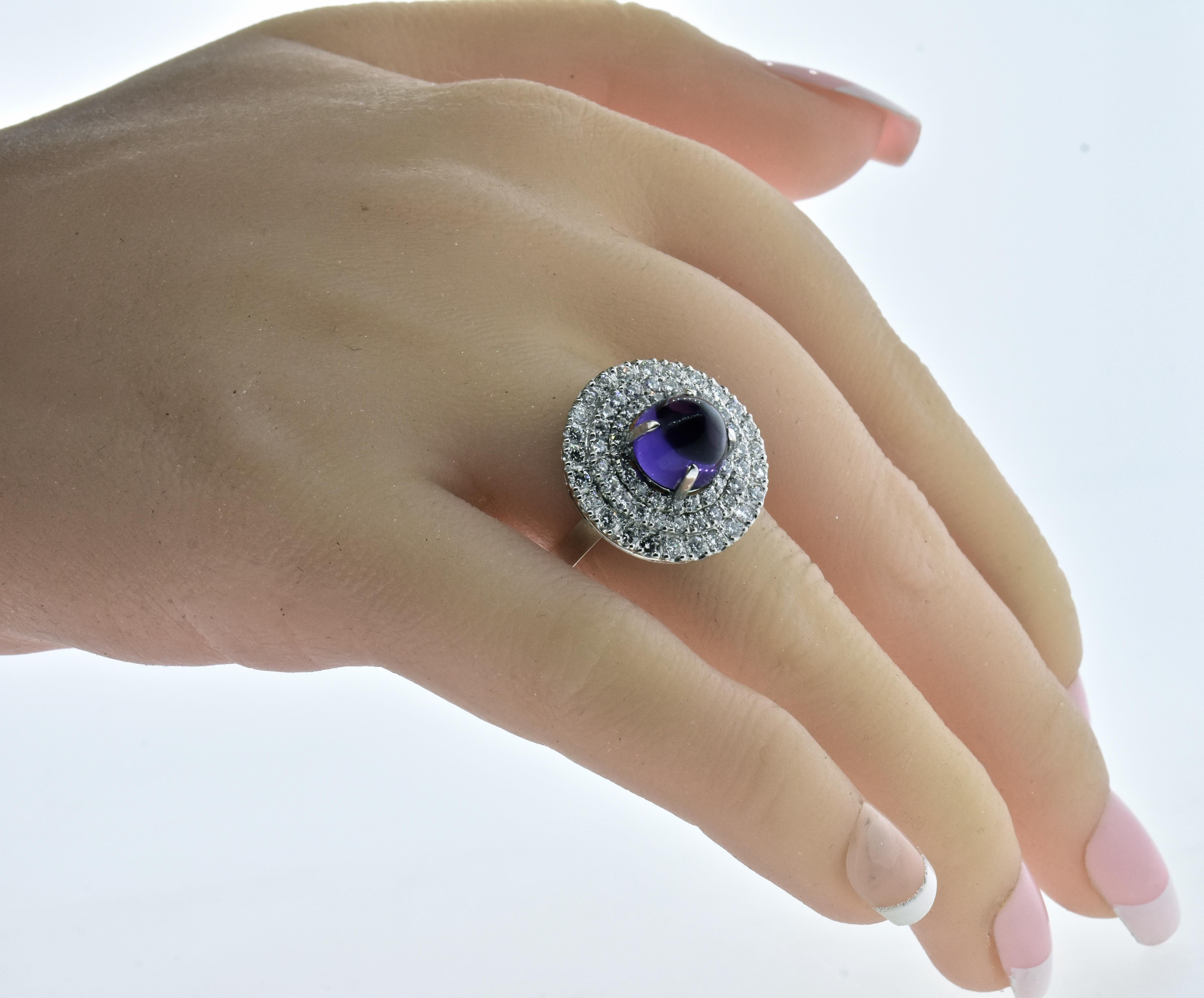 Platinum, Diamond and Amethyst Ring 3