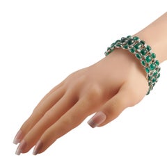 Bracciale in platino con diamanti e smeraldi MF01-012326