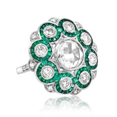 Platinum, Diamond and Emerald Ring