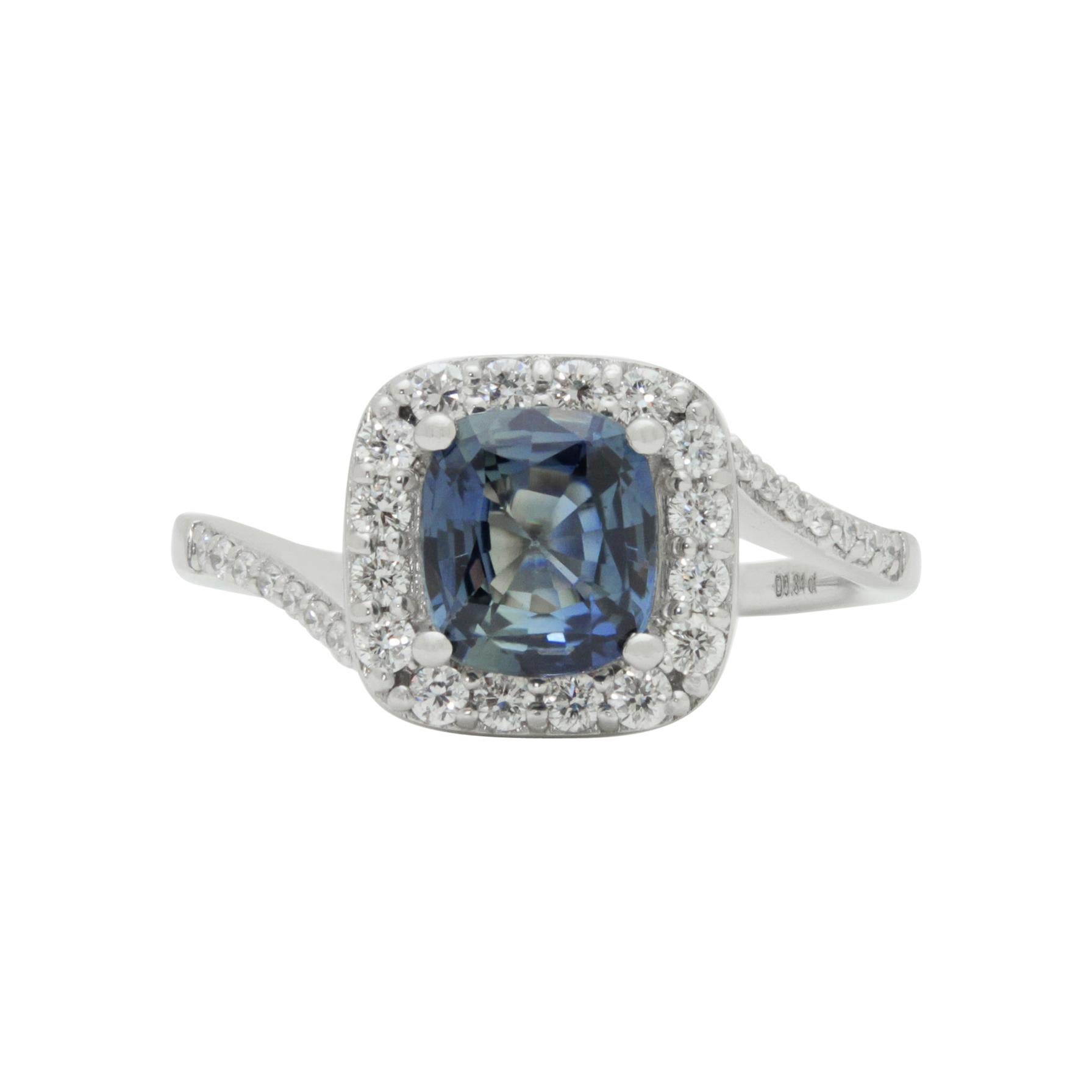 Red Sapphire and Platinum Diamond Ring at 1stDibs