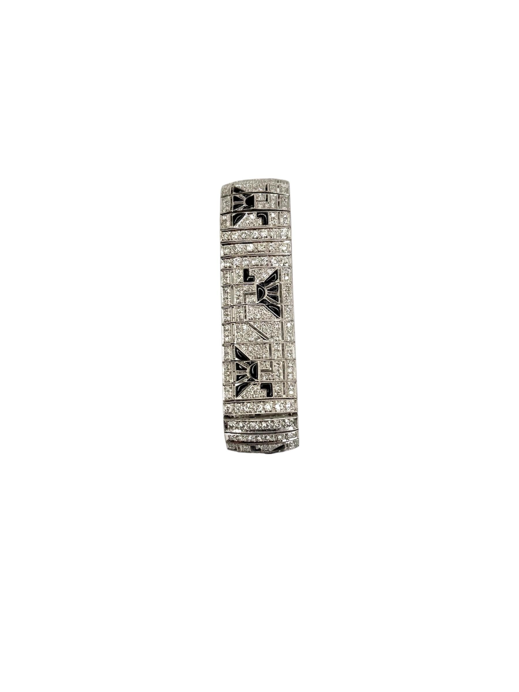 Bracciale in platino con diamanti e onice in vendita 1