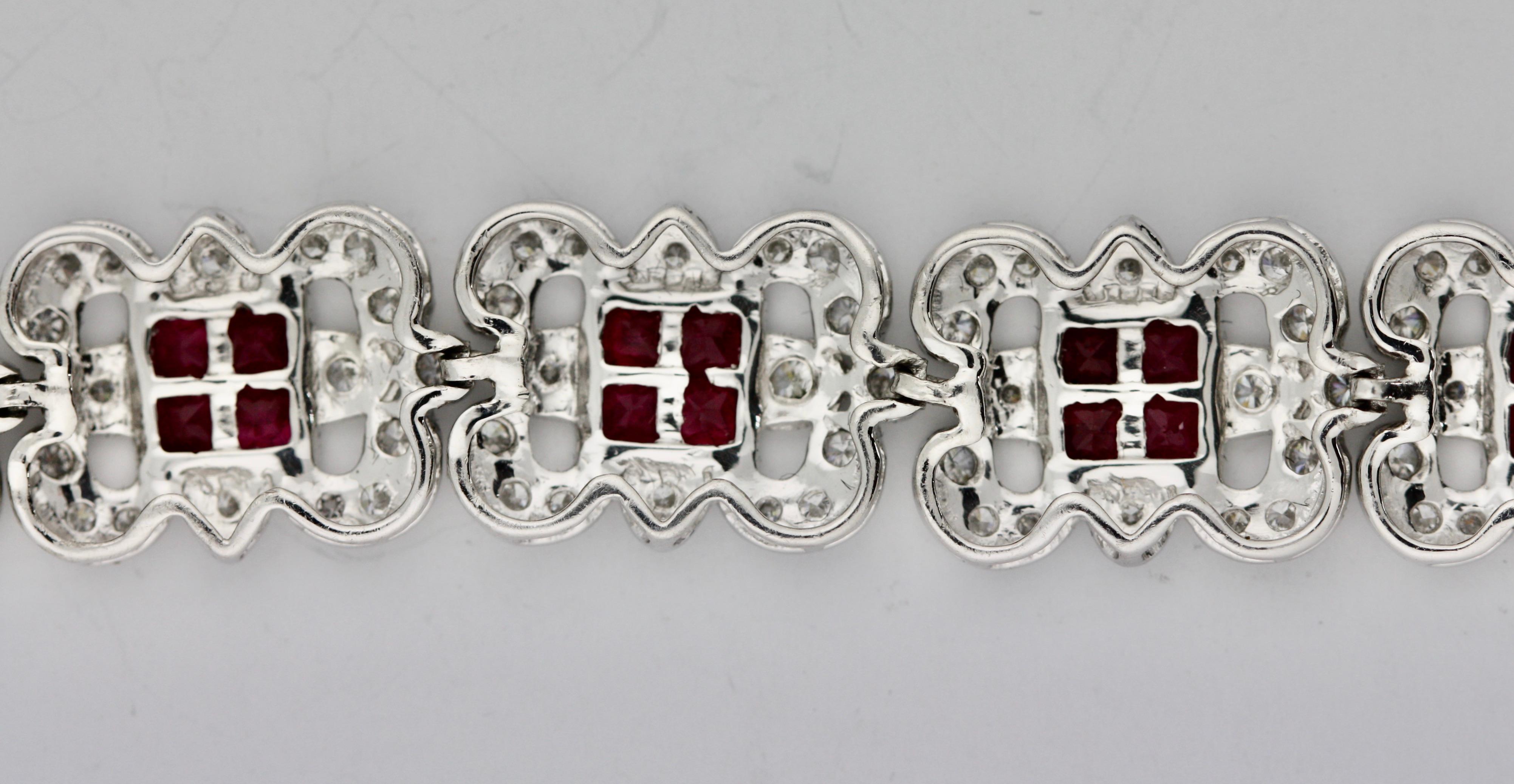 Platinum, Diamond and Ruby Bracelet 6