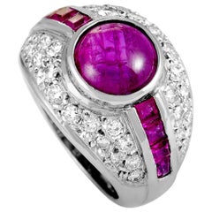 Platinum Diamond and Ruby Ring