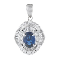 Platinum Diamond and Sapphire Ballerina Pendant MF02-110125