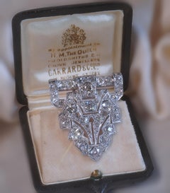 Platinum Diamond Antique Brooch Raymond Yard Pendant VS Old Mine Huge 8.19 Cts!