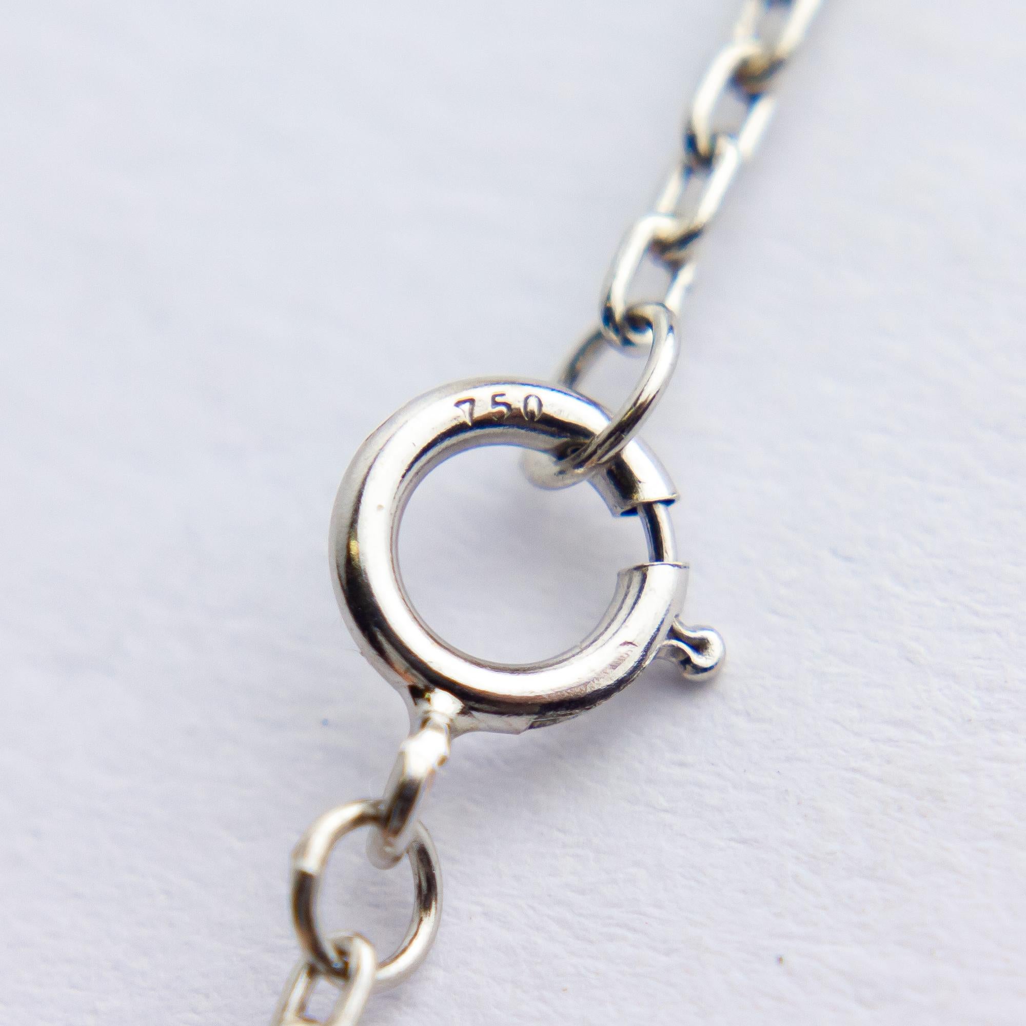 Platinum, Diamond & Aquamarine Necklace For Sale 1