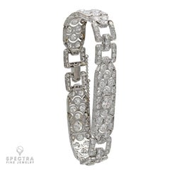 Art Deco Platinum Diamond Bracelet, France Circa 1930s, 13.85ct