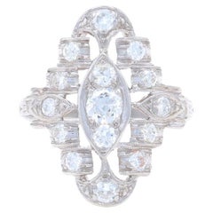 Bague cocktail Art Deco avec diamant en platine - Transitionnel .47ctw Vintage