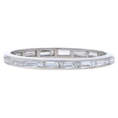 Platino Diamante Art Deco Eternity Wedding Band Baguette .60ctw VintageRing5 1/2