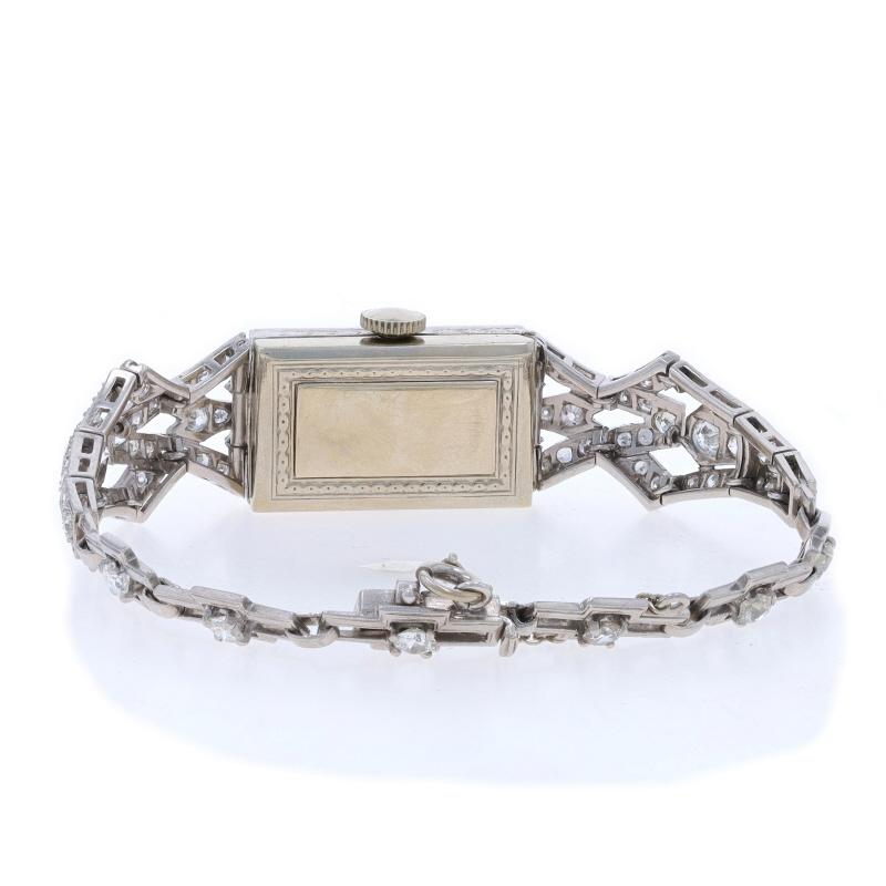 Montre Art déco pour femme en or 18k et 14k avec diamants 3,10 ctw vintage 1 Yr Wnty en vente 1