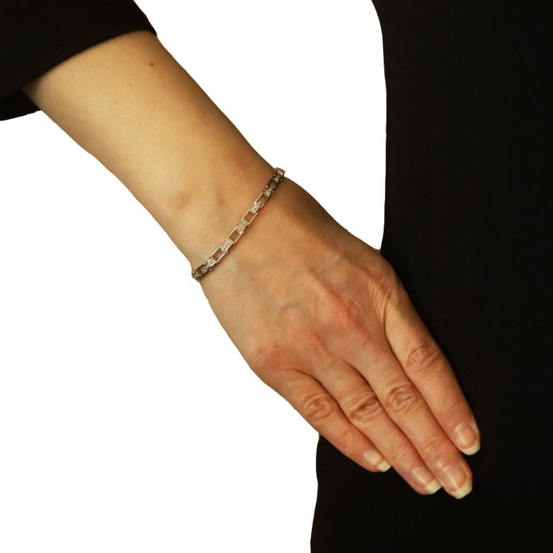 Platin Diamant Art Deco Gliederarmband 6 1/2
