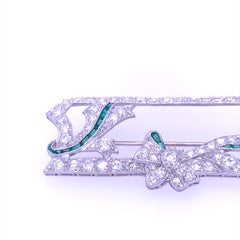 Spilla a nastro Art Deco in platino e diamanti