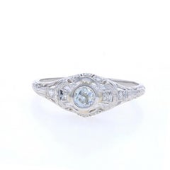 Platin Diamant Art Deco Ring - Minenschliff .30ctw Vintage Milgrain Filigraner Art Deco Ring