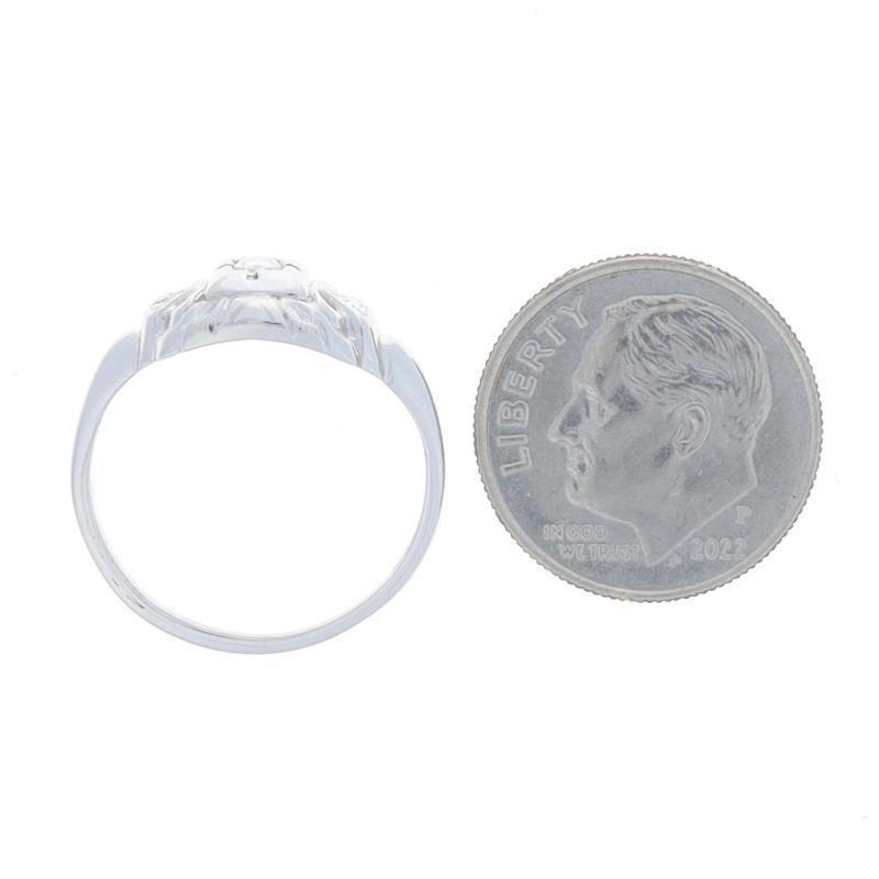 Women's Platinum Diamond Art Deco Ring - Round Brilliant .10ctw Vintage Engagement For Sale