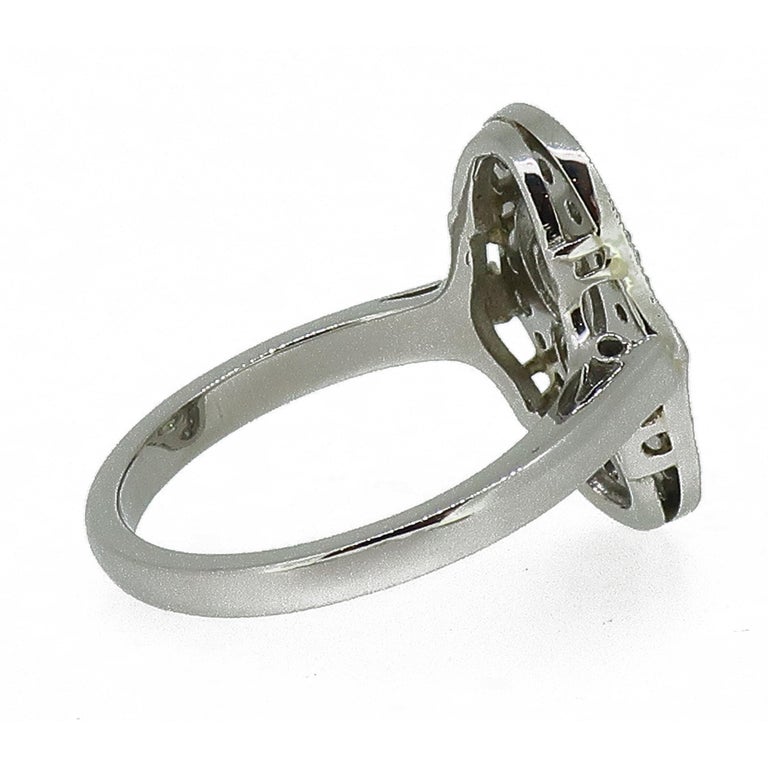 Platinum Diamond Art Deco Style Cluster Ring In New Condition For Sale In East Grinstead, GB