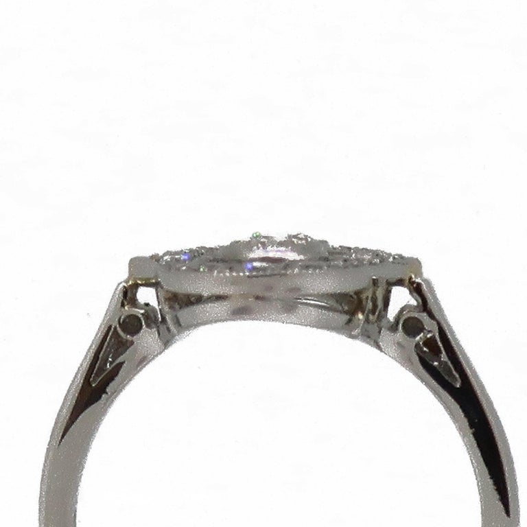 Platinum Diamond Art Deco Style Cluster Ring For Sale 1