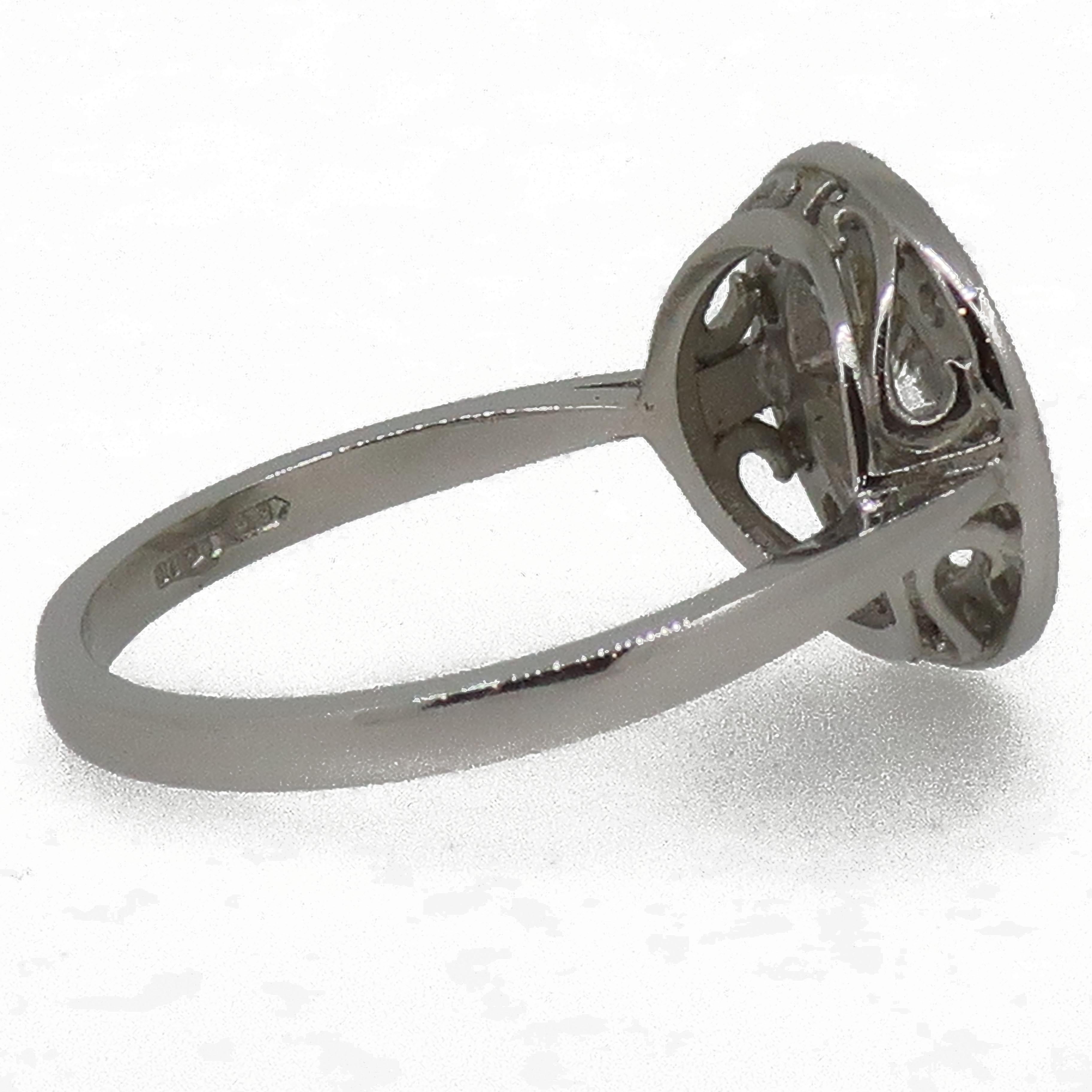 Women's Platinum Diamond Art Deco Style Target Cluster Ring For Sale