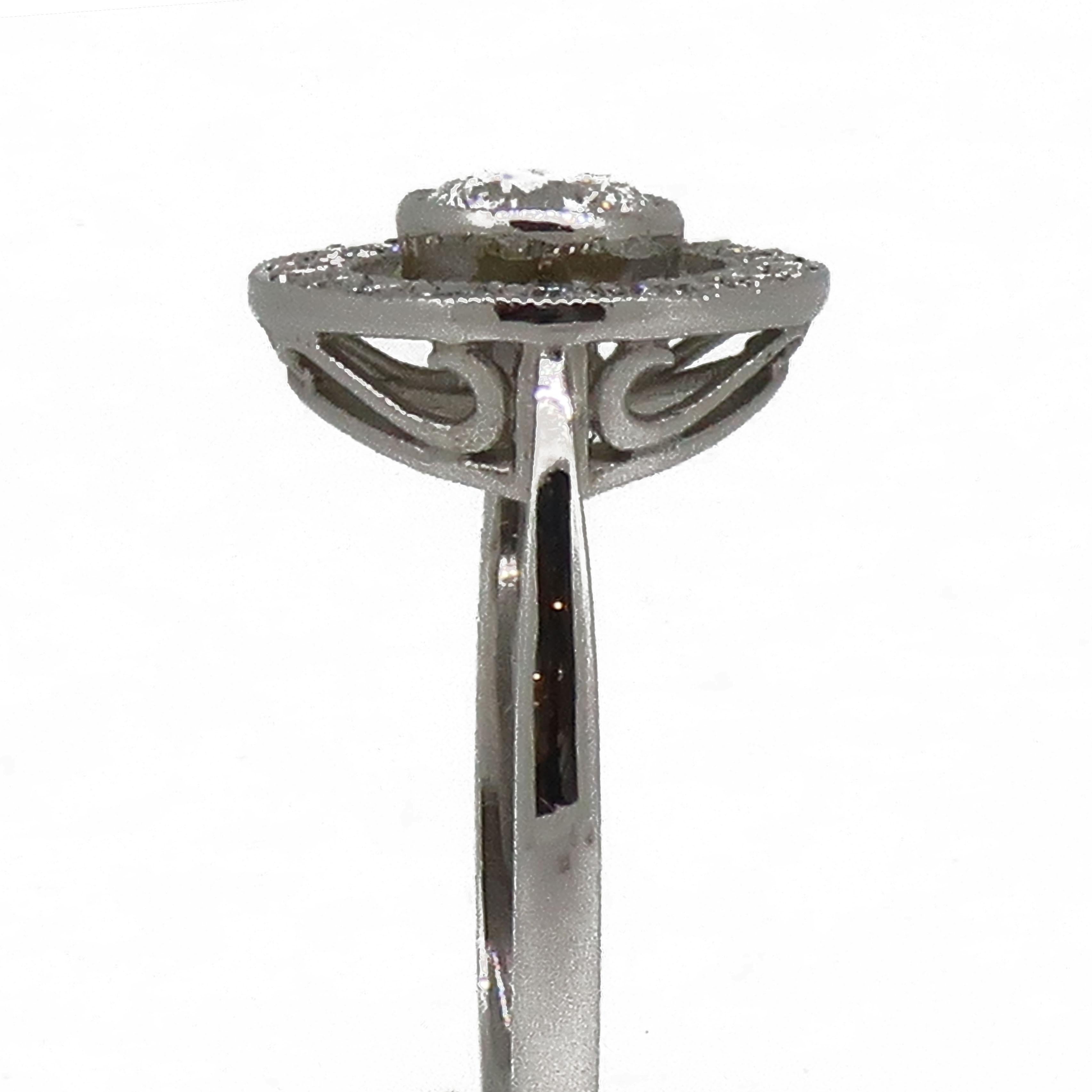 Platinum Diamond Art Deco Style Target Cluster Ring For Sale 2