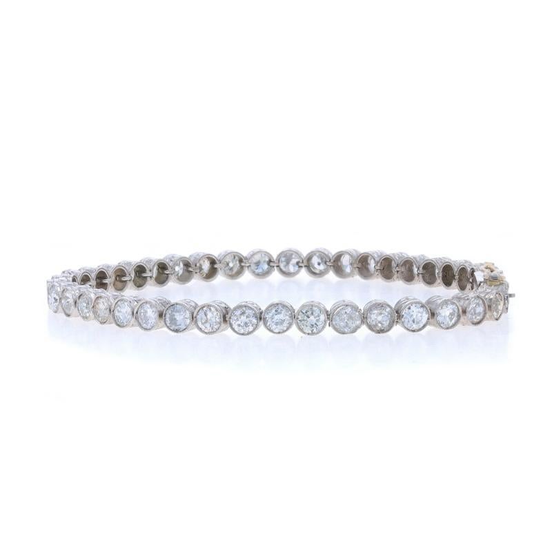 Platinum Diamond Art Deco Tennis Bracelet 6 3/4